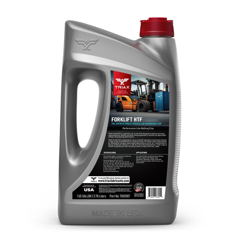 TRIAX Forklift HTF - Full Synthetic Hydraulic & Transmission Oil - Commercial Grade, True All Season to -50F (1 Gallon) - Image 2